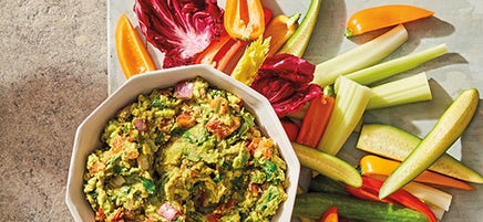 Légumes et guacamole rôti