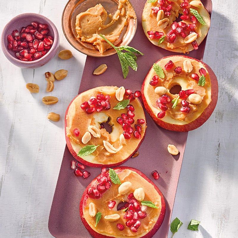 Schnelle Apfel-Erdnuss-Ringe