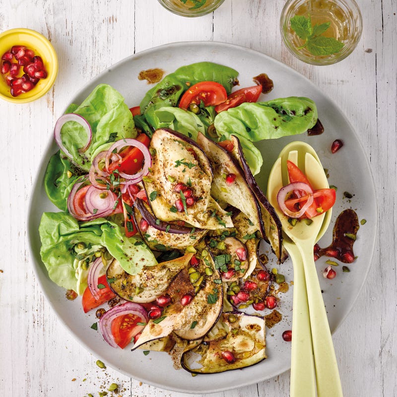 Foto van Oriëntaalse salade met geroosterde aubergine door WW