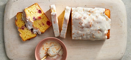 Glazed cranberry-orange cake