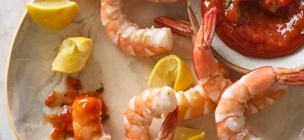 Plateau de crevettes de type cocktail facile à préparer