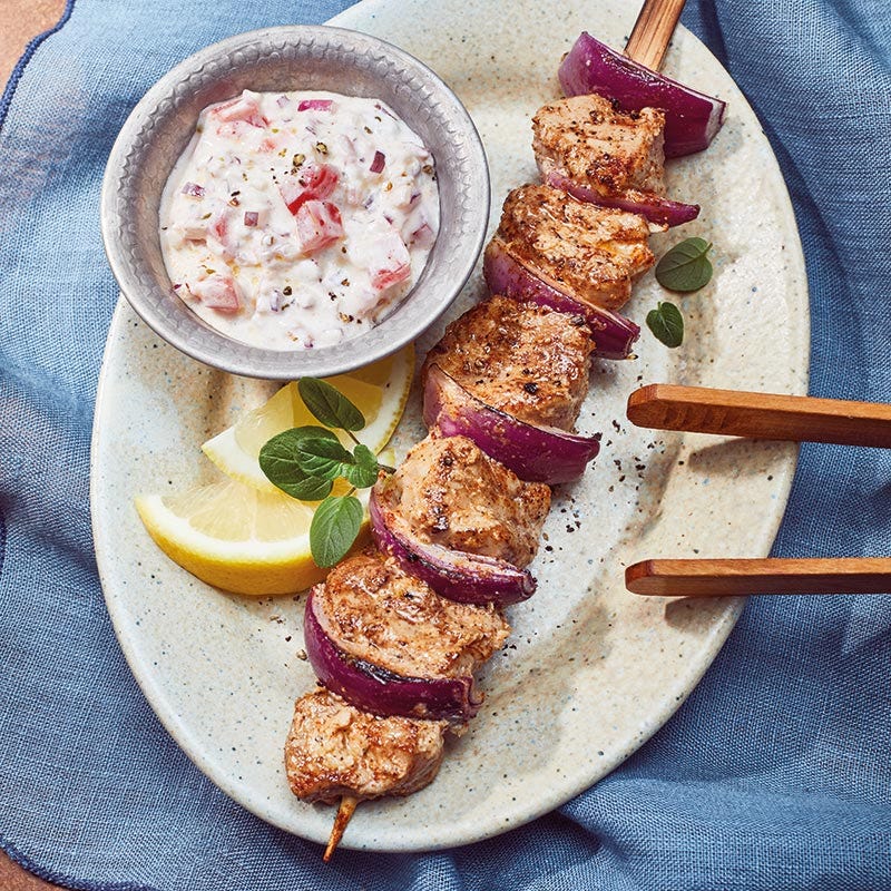 Kalbsspieße mit Zwiebelmus-Marinade