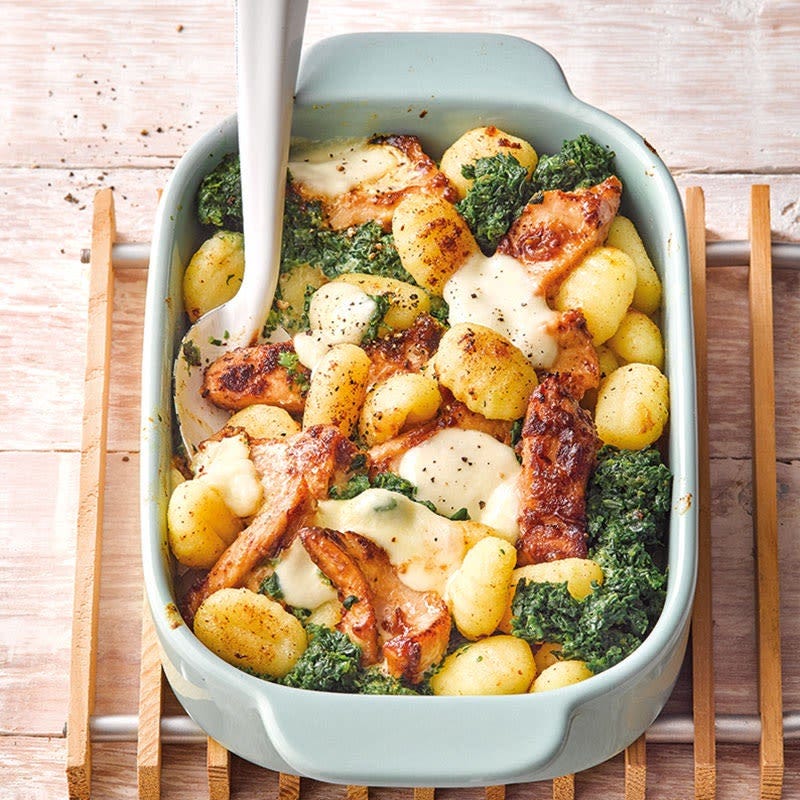 Gnocchi-Spinat-Auflauf mit Pute