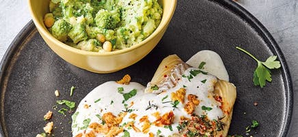 Ofenfisch mit Romanesco-Bohnen-Püree