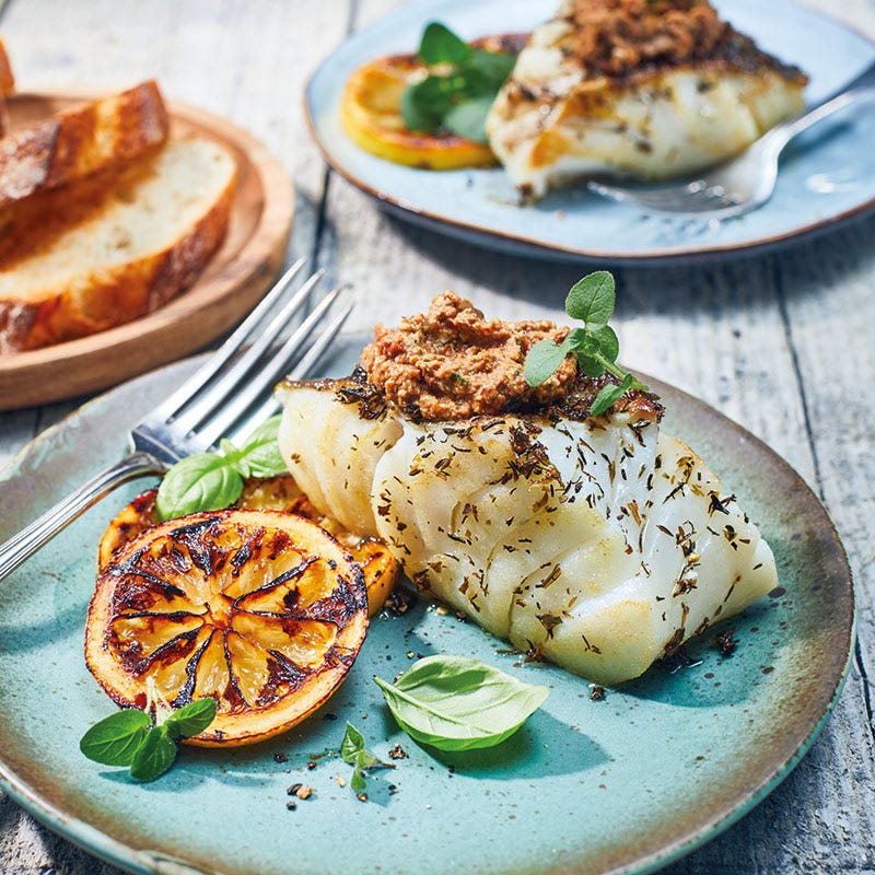 Provenzalischer Fisch mit Tomaten-Tapenade