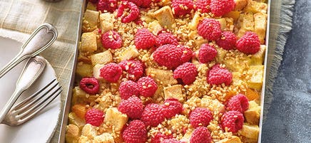 Pain perdu gratiné aux fruits