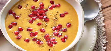 Velouté de lentilles aux pépins de grenade