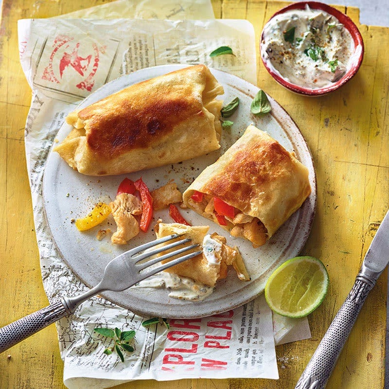 One Pan Chicken Wraps