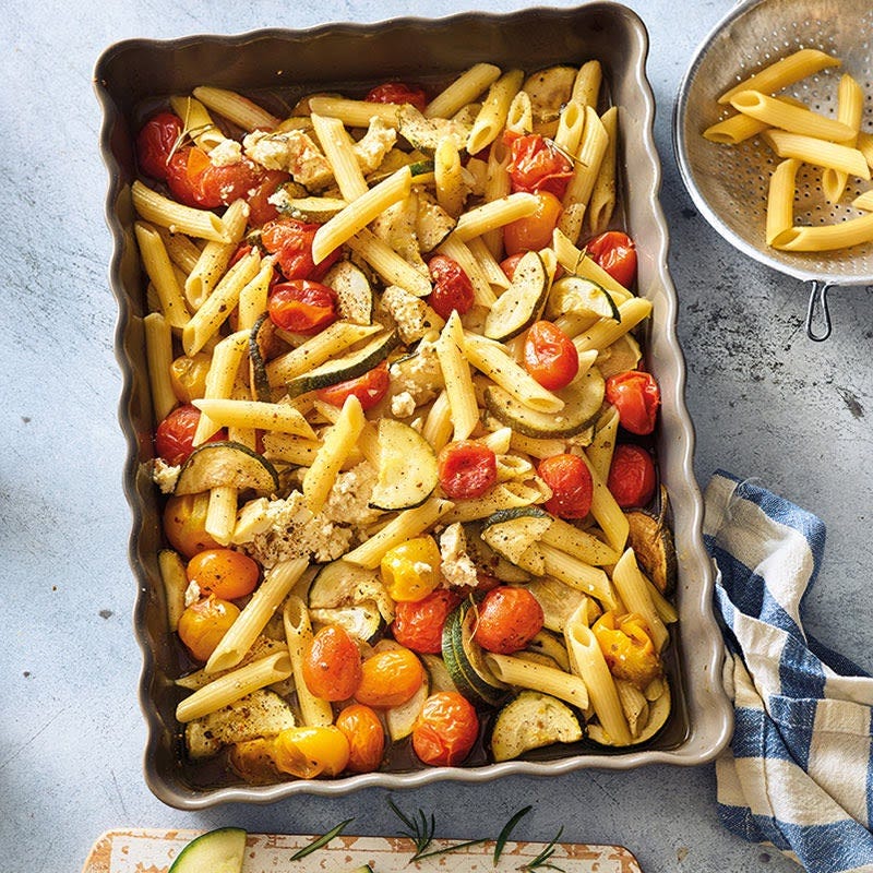 Schafskäse-Tomaten-Pasta