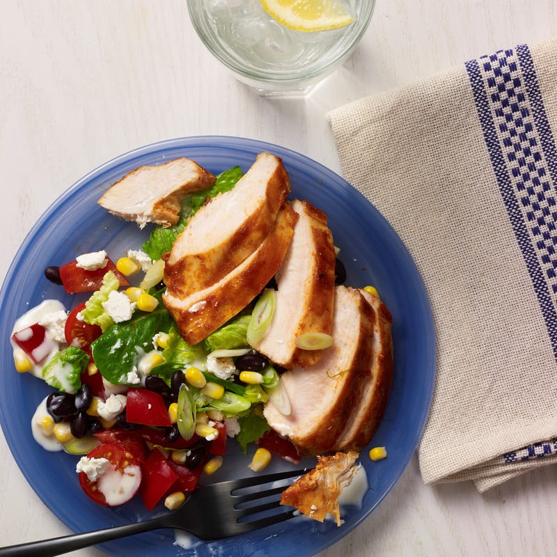 Foto van Salade met kleverige gegrilde kip door WW