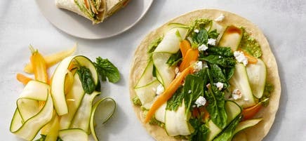 Avocado, spinach, and feta wraps