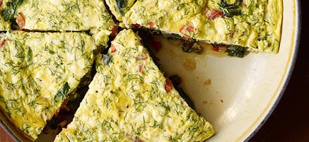 Frittata grecque au féta et à l’aneth