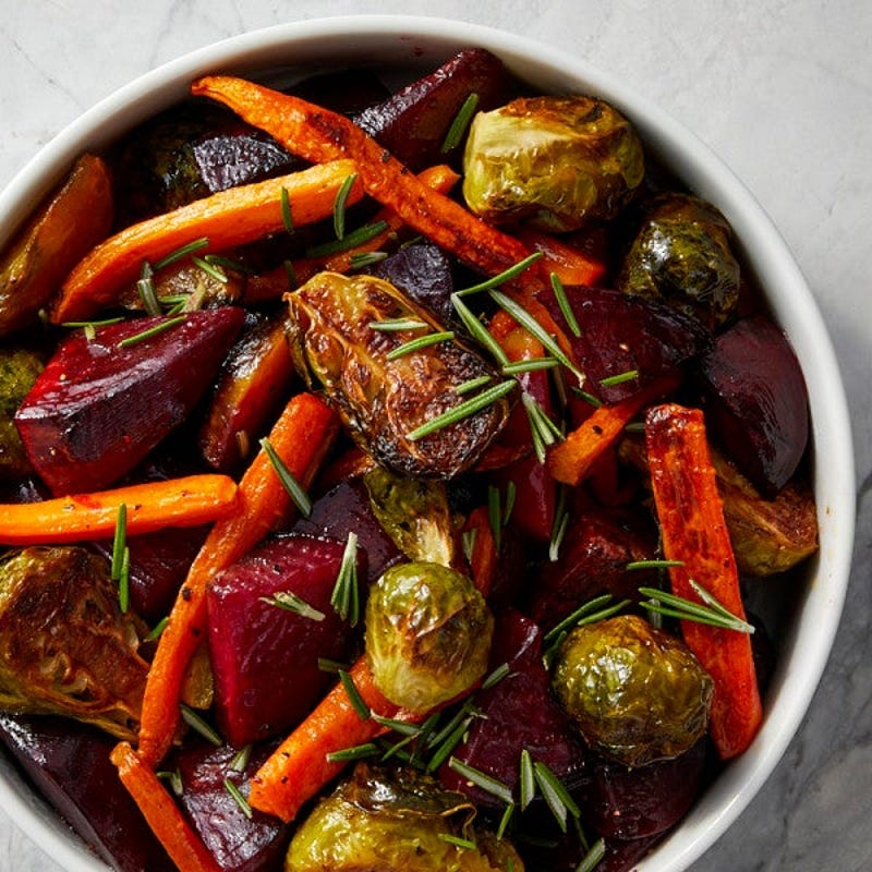 Photo de Betteraves, carottes et choux de Bruxelles rôtis par WW