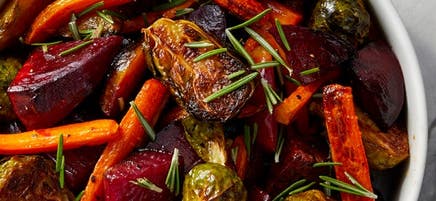 Roasted Beets, Carrots, and Brussels Sprouts