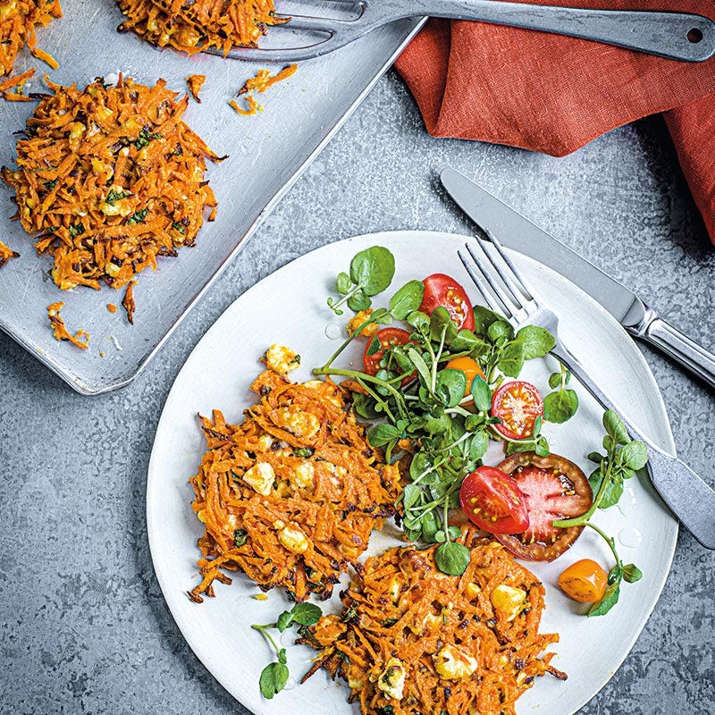 Süßkartoffel-Ziegenkäse-Rösti