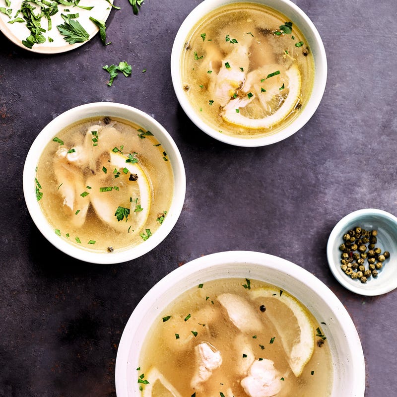 Photo de Soupe de poulet au citron et au poivre vert prise par WW