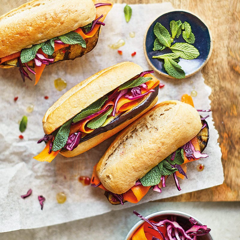 Bánh mì mit gegrillter Aubergine