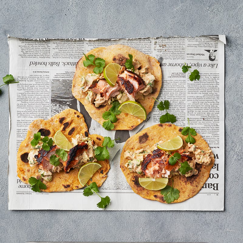 ViktVäktarna - Fisktacos med sotad lax och chipotleslaw