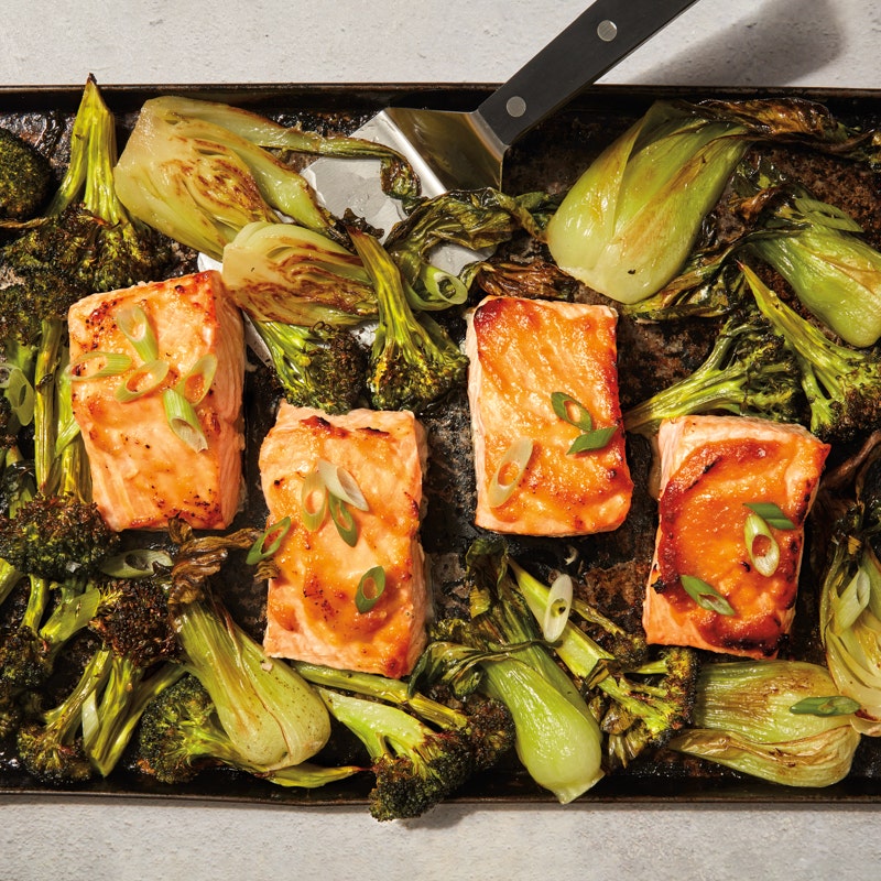 Sheet-pan miso salmon with veggies