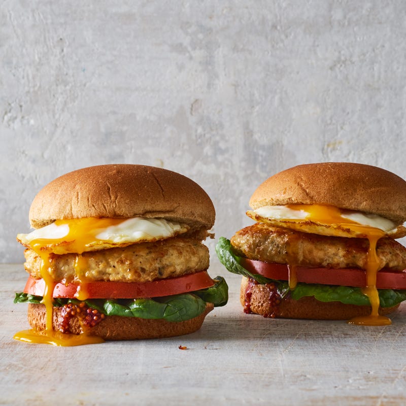 Photo of Chicken-sausage breakfast burger by WW