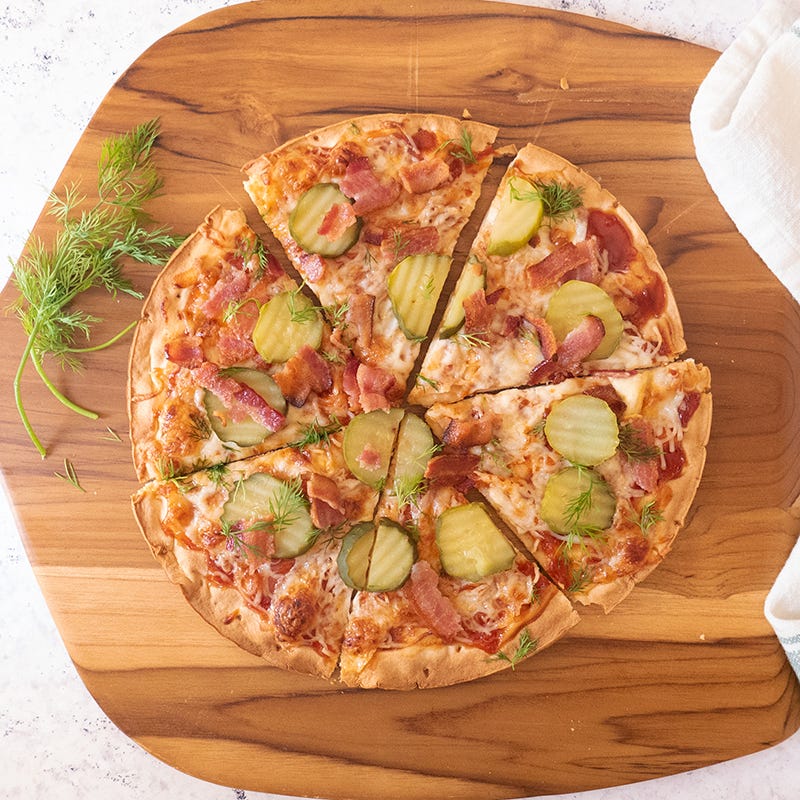 Photo of Cauliflower Crust Bacon-Pickle Pizza by WW