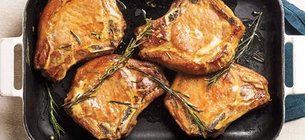 Honey-mustard roasted pork chops