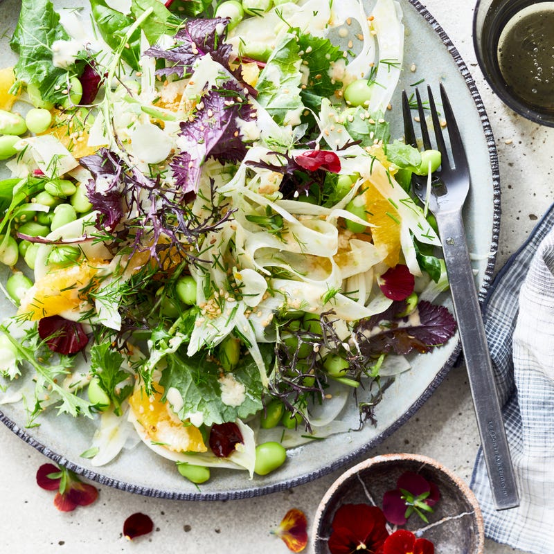 Edamame-Salat mit Fenchel und Orange