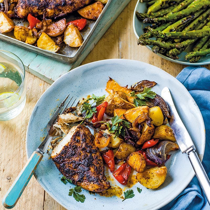 Würziges Hähnchen-Kartoffel-Blech