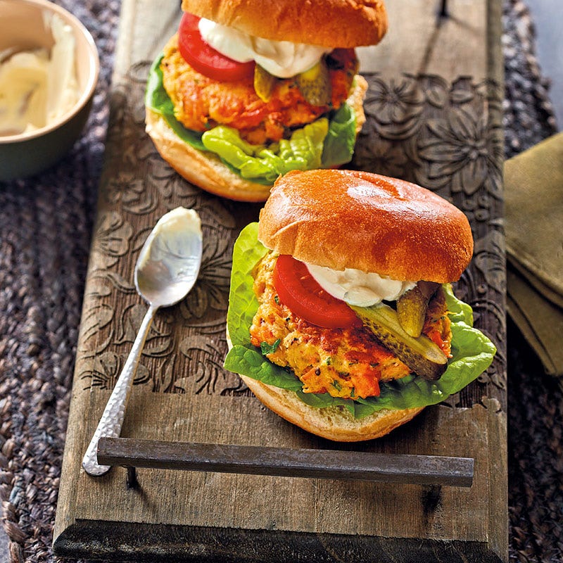 Kartoffel-Lachs-Burger