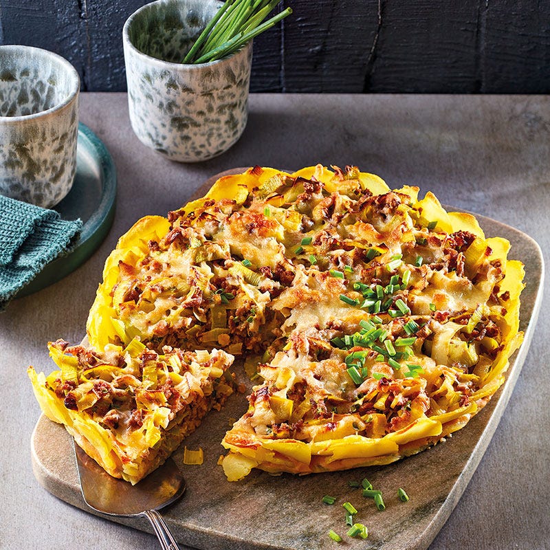 Kartoffel-Lauch-Quiche mit Tatar