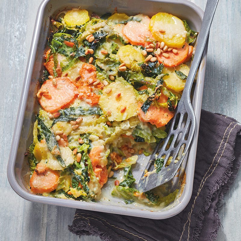 Kartoffel-Wirsing-Gratin