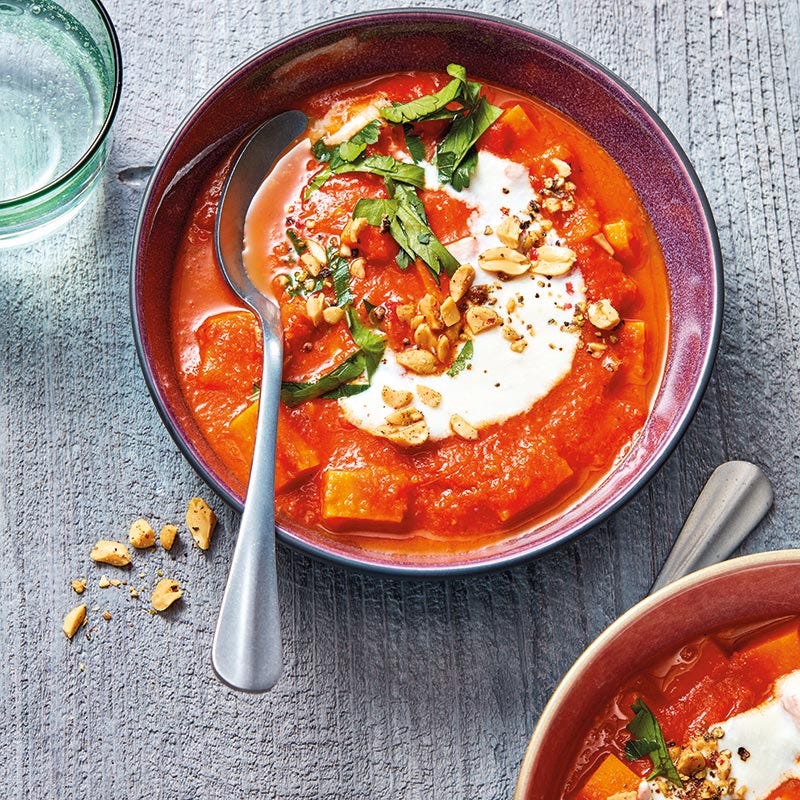 Süßkartoffel-Erdnuss-Suppe