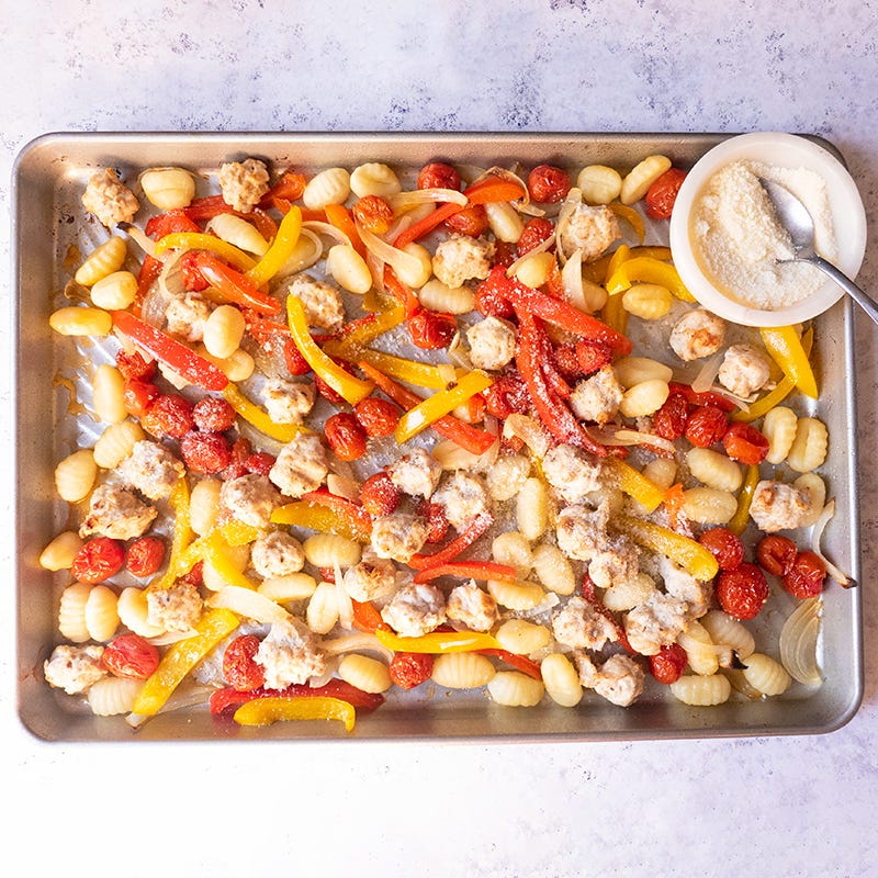 Photo of Sheet Pan Gnocchi-Meatball-Veggie Bake by WW