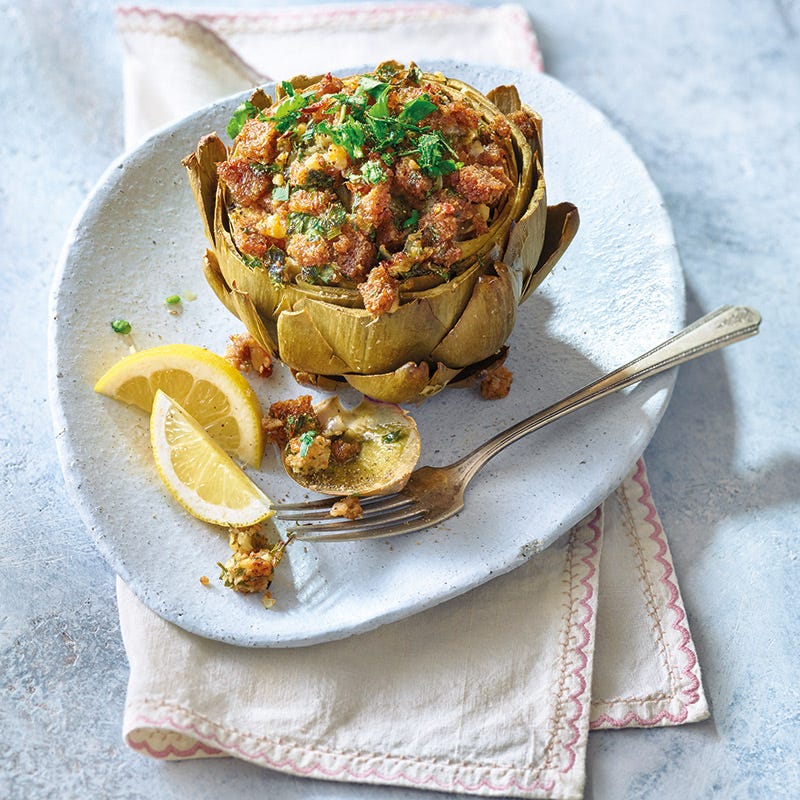Artischocken mit Parmesan-Knoblauch-Füllung