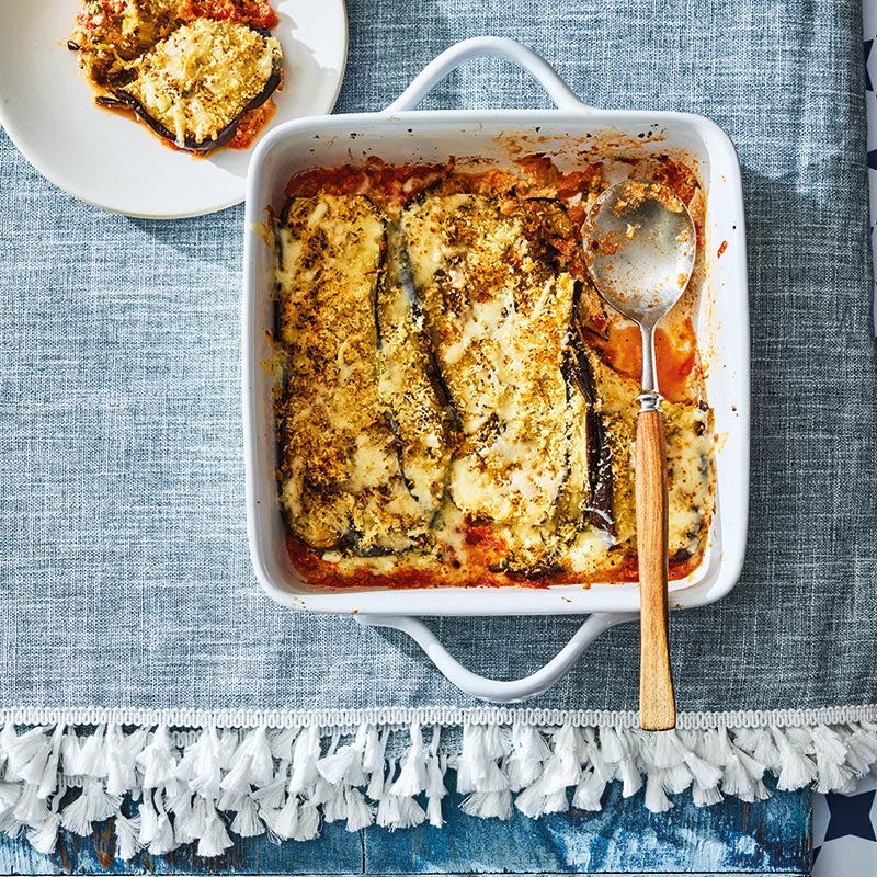 Überbackene Auberginen mit Parmesan