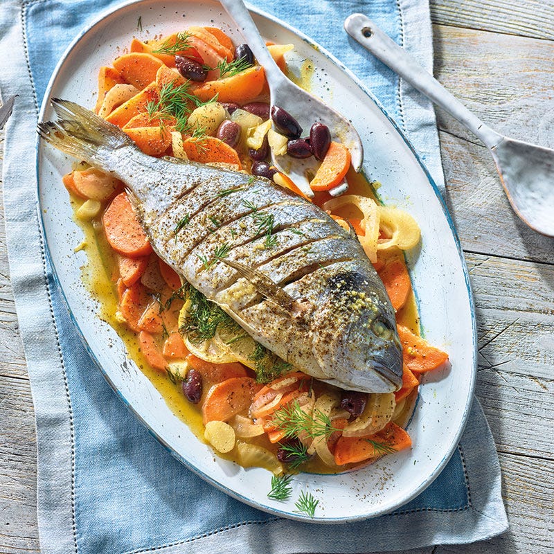 Dorade auf Fenchel-Karotten-Gemüse