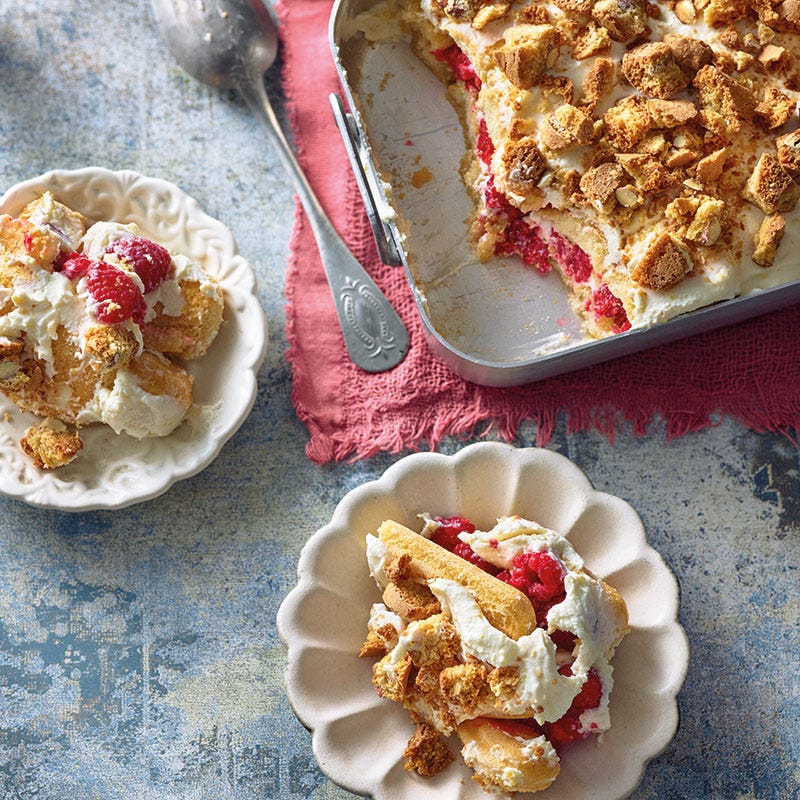 Himbeer-Orangen-Tiramisu mit Skyrcreme