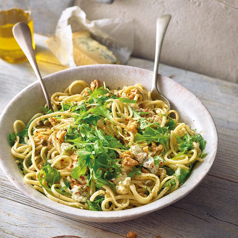 Linguine mit Gorgonzola und Rucola
