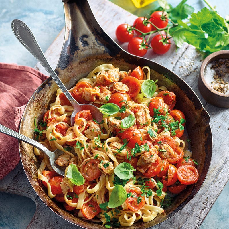 Pasta Vongole mit Tomaten