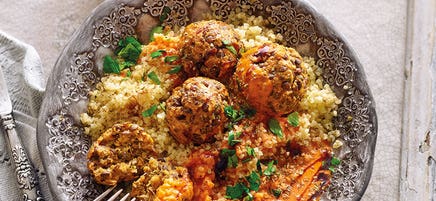 Polpettes vegan et sauce aux poivrons