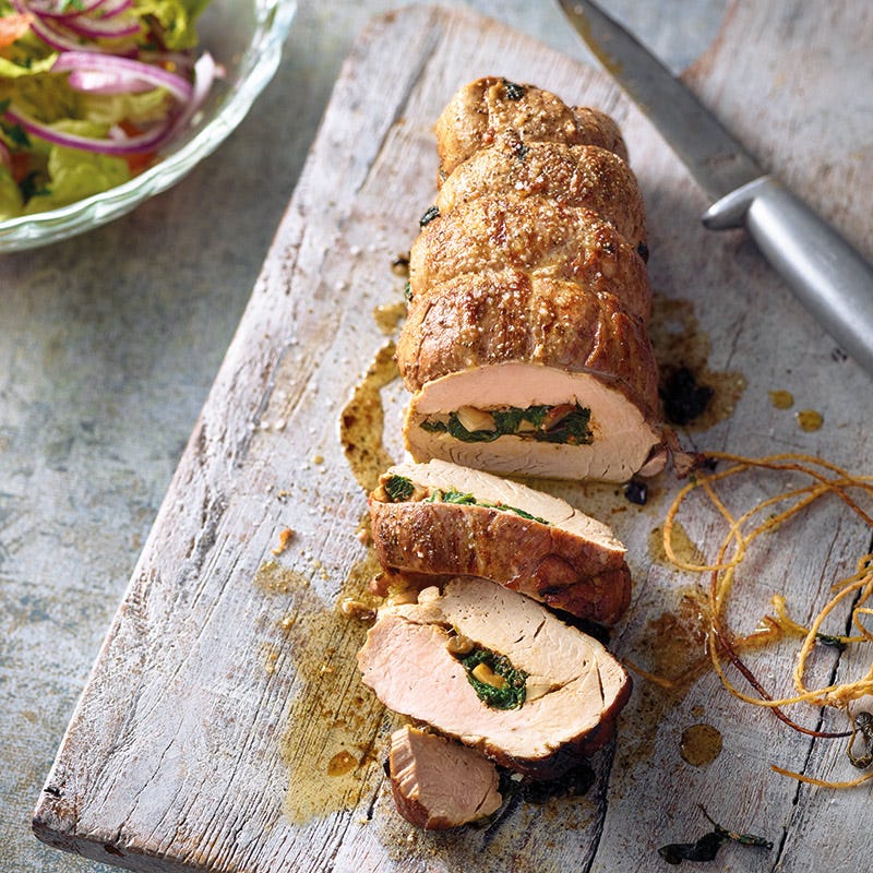 Gefülltes Schweinefilet mit Pilzen