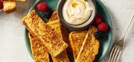 French Toast Sticks with Maple-Yogurt Dipping Sauce