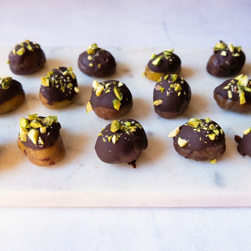 Photo of Chocolate-dipped chestnuts with pistachios by WW