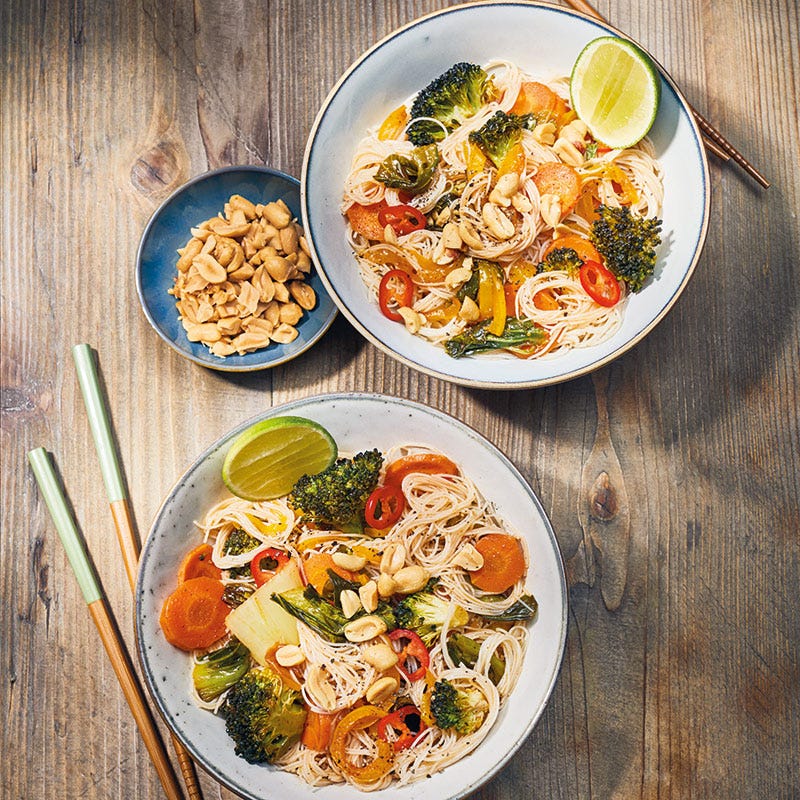 Asia-Gemüse mit Reisnudeln