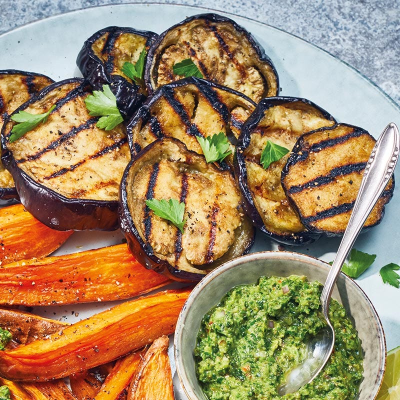 Aubergine mit Kardamom-Glasur