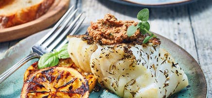 Provenzalischer Fisch mit Tomatentapenade