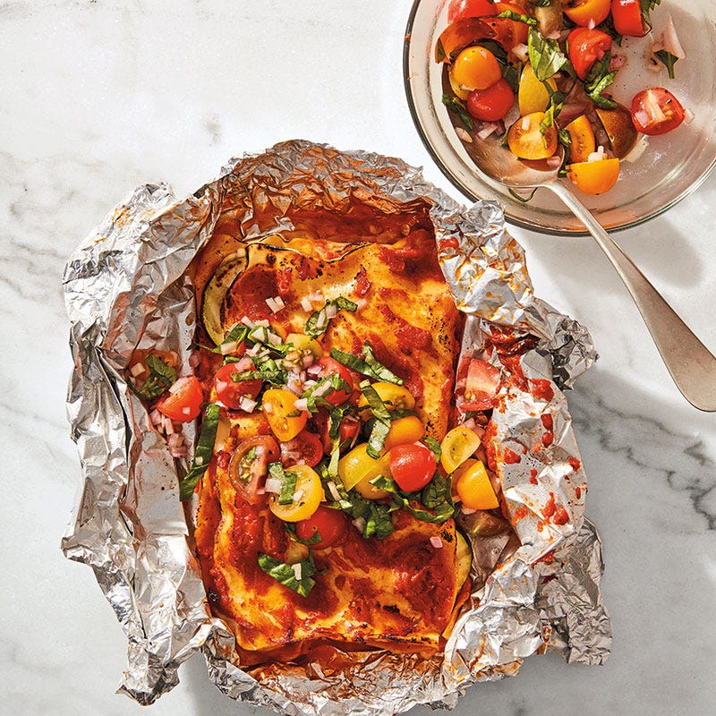 Gegrillte Lasagne-Päckchen