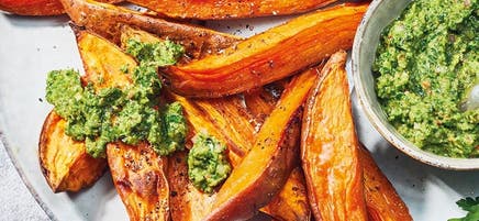 Potatoes à la patate douce et chimichurri