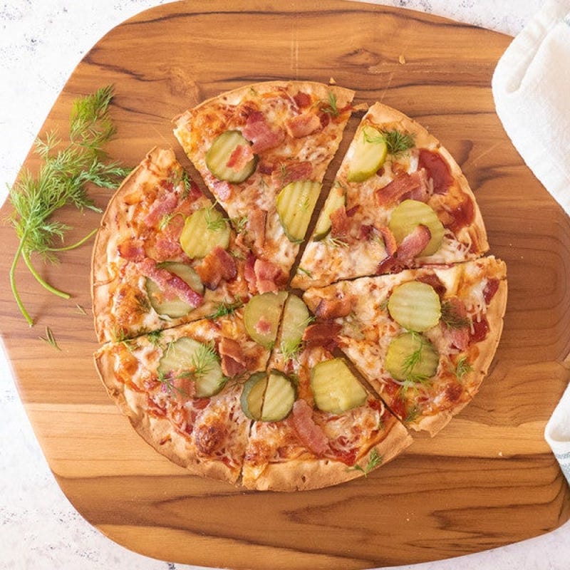 Photo of Cauliflower crust bacon-pickle pizza by WW