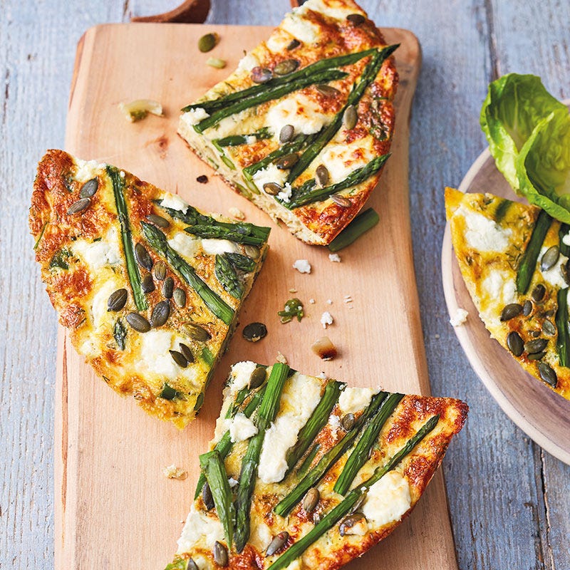 Frittata mit Ziegenkäse und Spargel